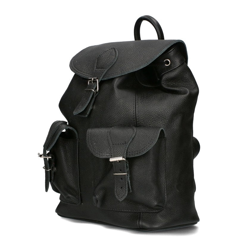 Damen Rucksacktasche aus Leder in Schwarz