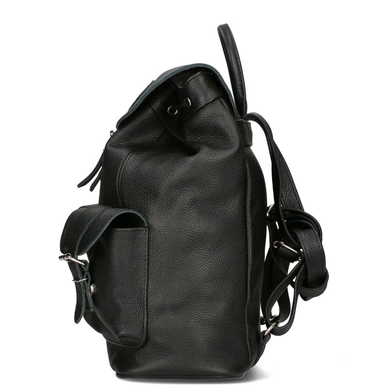 Damen Rucksacktasche aus Leder in Schwarz