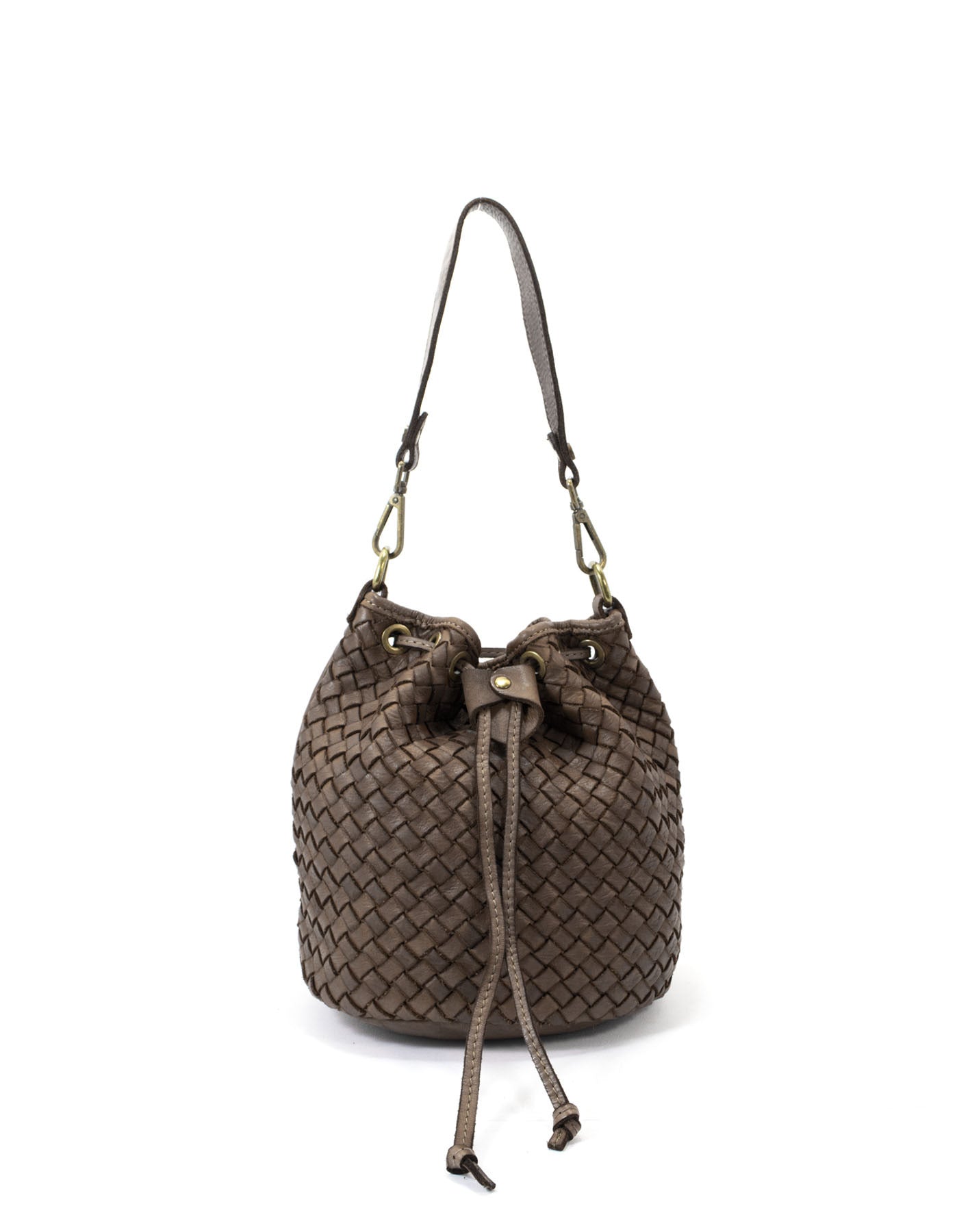 Exklusive Beuteltasche Damen aus Leder in Braun perfekt kombinierbar für minimalistische Outfits im edlen Old-Money-Style