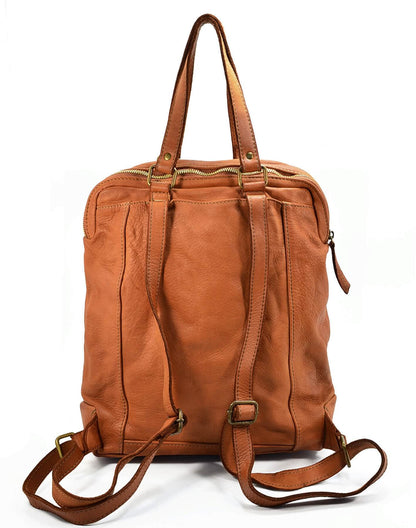BORGO● 2 in 1 Briefcase - backpack leather convertible for women and men. Italian Vintage Leather