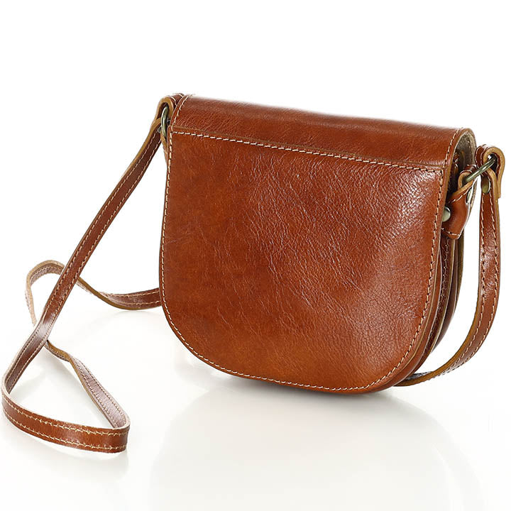 Small outlets leather bag, leather shoulder bag, brown leather bag, leather handbag, De Geus bags, brown bag leather, brown shoulder bag, camel bag