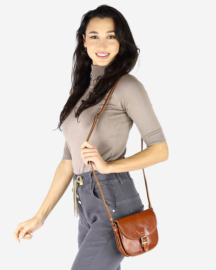 Cowhide Leather Womens Shoulder Purse Small Cross Body Organizer Bag with  Many Pockets - Walmart.com