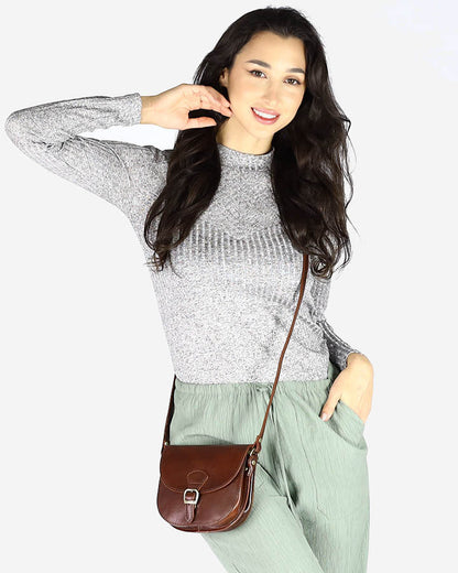 CIARA Kleine Damen Leder Umhängetasche Crossbody Sacktaschen.com