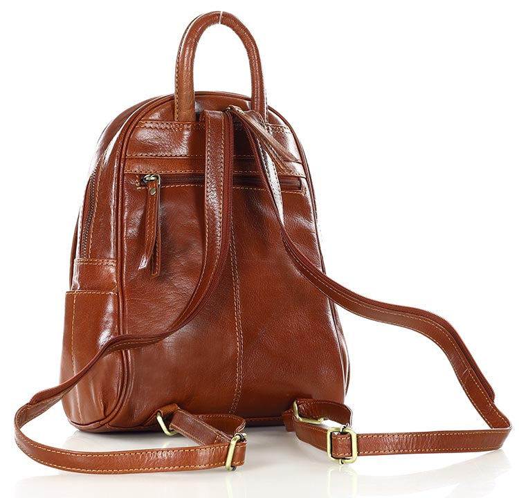 Diebstahlsicherer PU Lederrucksack Damen Klein, met 6 RFID Blocker Diebstahlsicherer PU Lederrucksack Damen Klein, met 6 RFID Blocker
