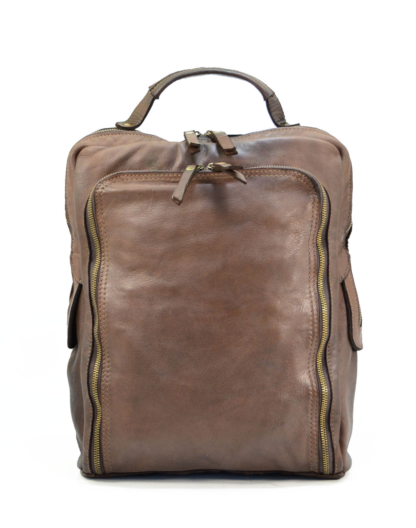 Zeitloser Business-Lederrucksack für Damen und Herren aus stückgefärbtem braunen echtleder