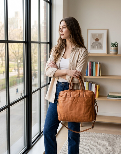 APPELLO● Italienische Leder Businesstasche Laptoptasche für Damen und Herren Sacktaschen.com