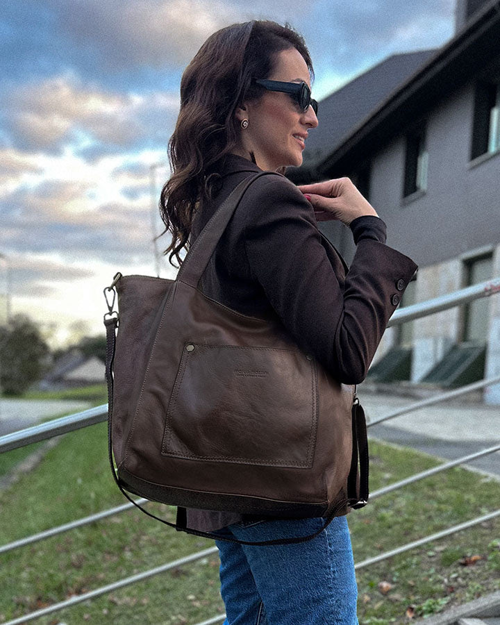 caldera-damen-shopper-bag-tote-tasche-naturleder-braun-schwarz-2 Sacktaschen.com