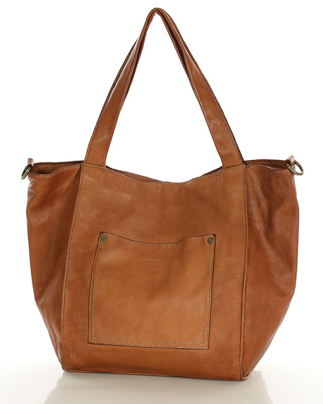 CALDERA. Women's Shopper Bag Tote from Natural Leather