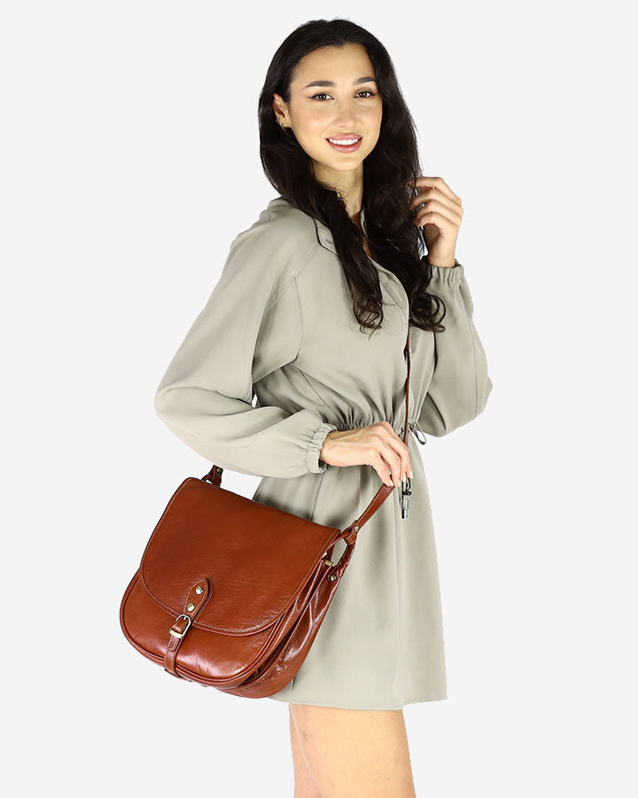 Leather saddle cheap bag crossbody