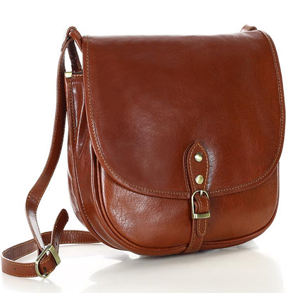 Brown Leather Saddle Bag Flap Small Purse Side Bags