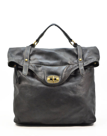 Eleganter schwarzer Lederrucksack MATTINO für Business und Büro, passend für DIN A4 Dokumente, aus hochwertigem, weichem Naturleder im Unisex-Design.