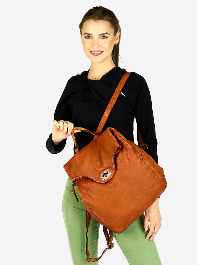 sac dos en cuir pour femme homme vintage italien, Sac à dos