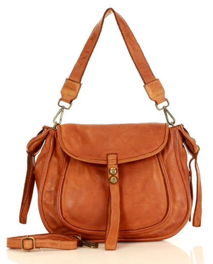 COMO● Ladies shoulder bag saddle bag made from vintage leather in boho style