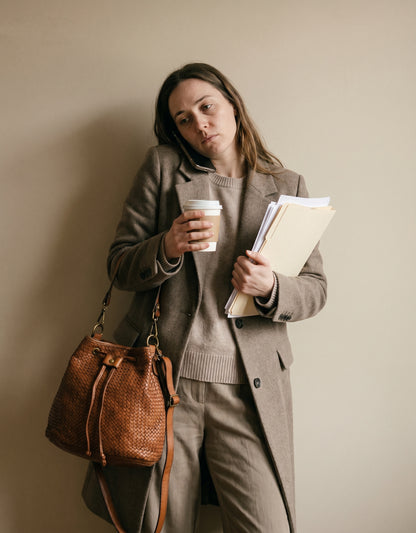 CUPIDO XL● Damen Bucket Bag aus weichem geflochten Leder Sacktaschen.com