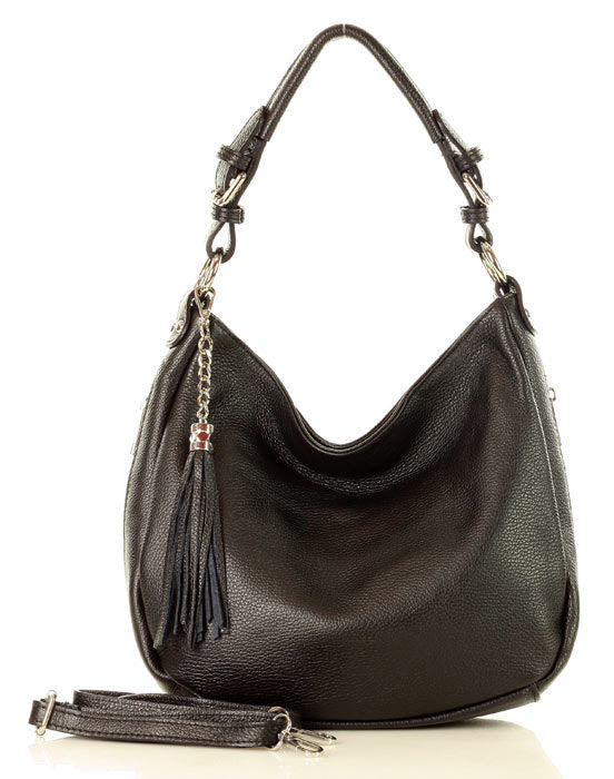 3in1 Black Leather Crossbody Bag Women Leather Hobo Bag 