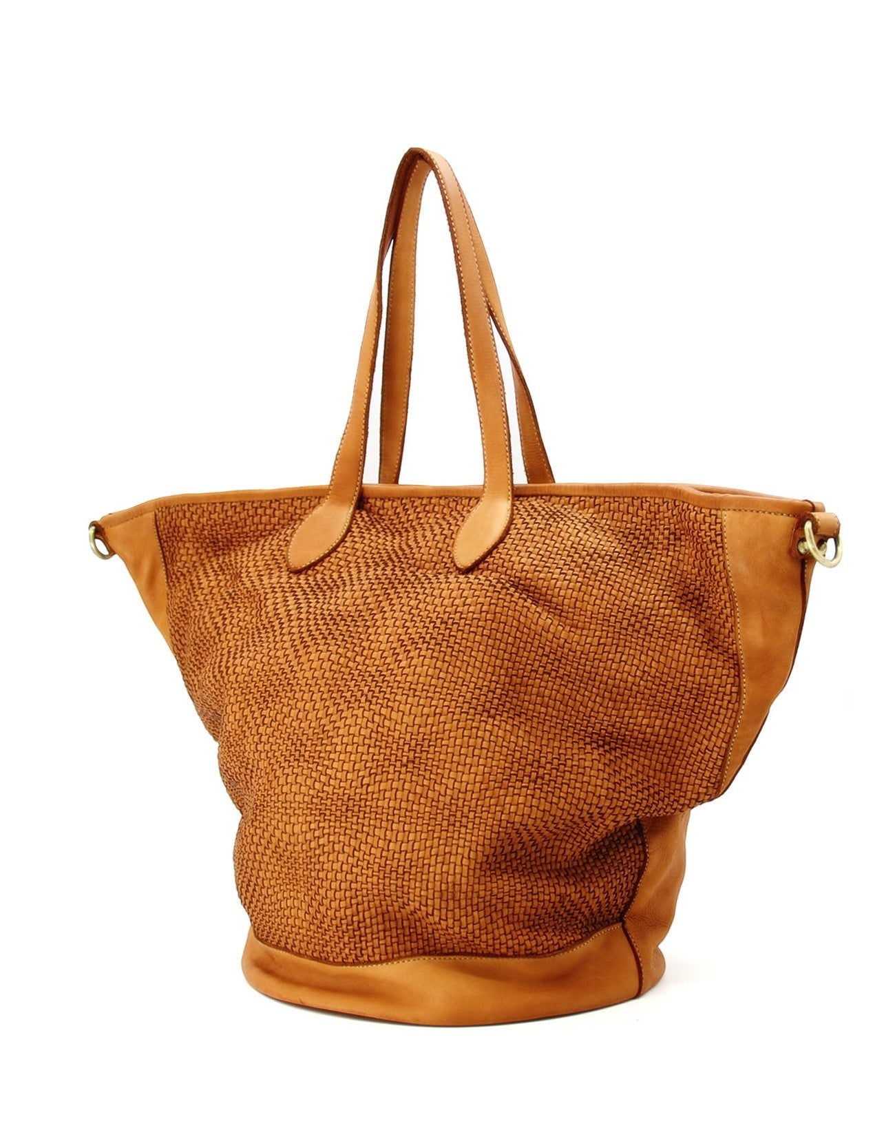 MILANO ● Große Leder Shopper Tasche in Trapezform – Geflochtenes Design & A4 Format Sacktaschen.com