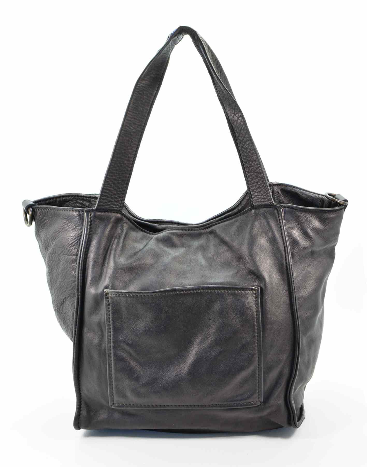 Sac shopper hotsell cuir noir