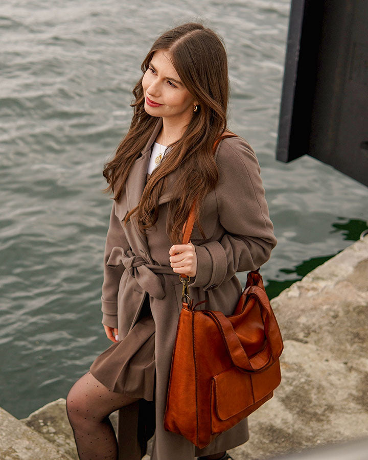 TOTE MODENA™ Damen Leder Tote Tasche für den Alltag