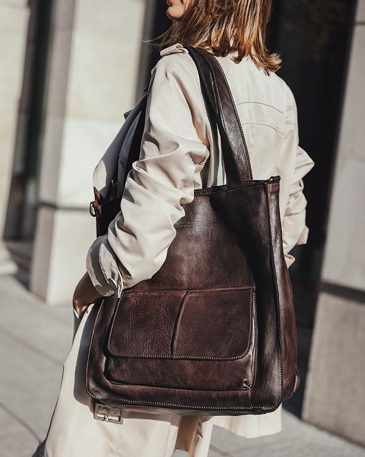 TOTE MODENA™ Damen Leder Tote Tasche für den Alltag