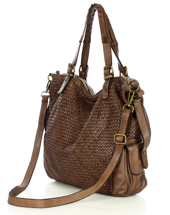 Souple Italien Sac Cabas Cuir Souple Camel Sac Cabas Cuir Souple