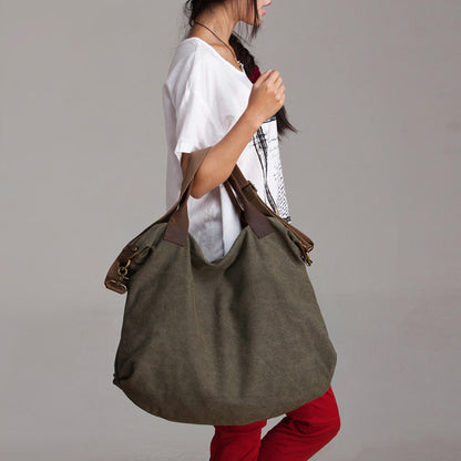 VANQUE™ ladies shoulder bag canvas canvas and leather shoulder bag