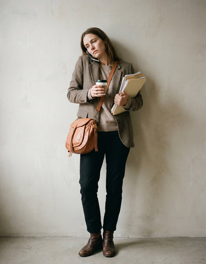COMO● Damen Umhängetasche aus Leder – Stilvolle Schultertasche im Boho-Stil Sacktaschen.com