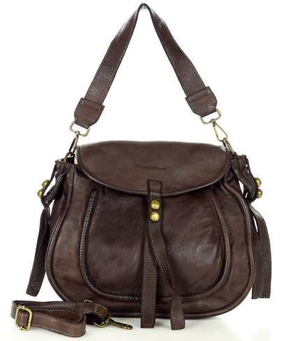 kaffee COMO● Damen Umhängetasche aus Leder – Stilvolle Schultertasche im Boho-Stil Sacktaschen.com