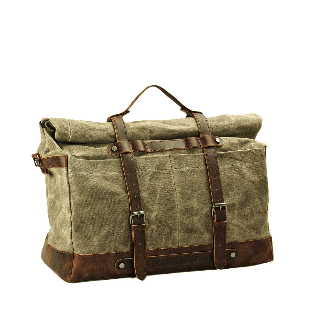 men's / unisex travel bag Duffle Bag Travel Bag Weekender black brown canvas leather for women men. Duffle bag made of waxed canvas & leather – Sacktaschen
