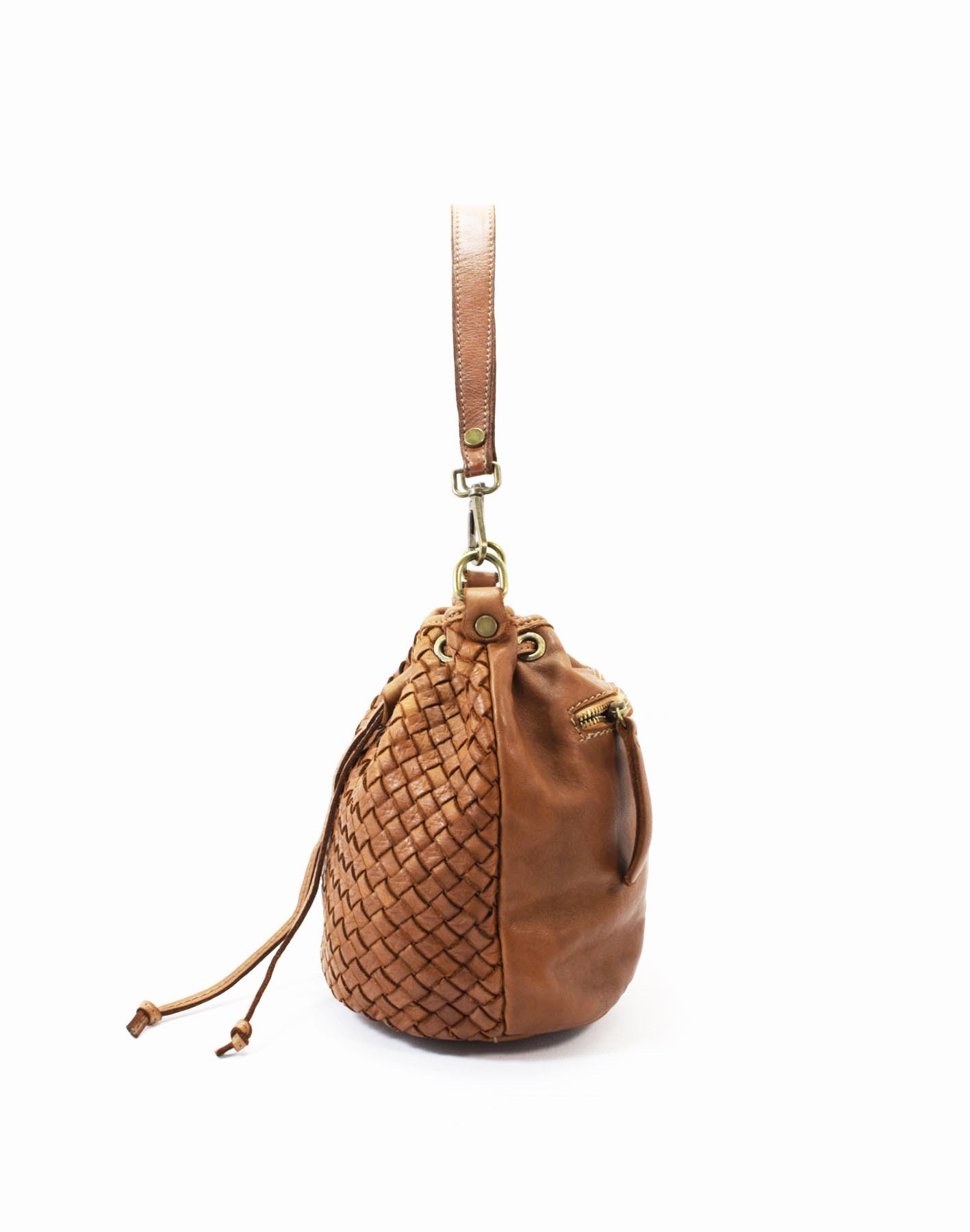 Eimer Ledertasche Damen Bucket bag schwarz braun Beuteltasche