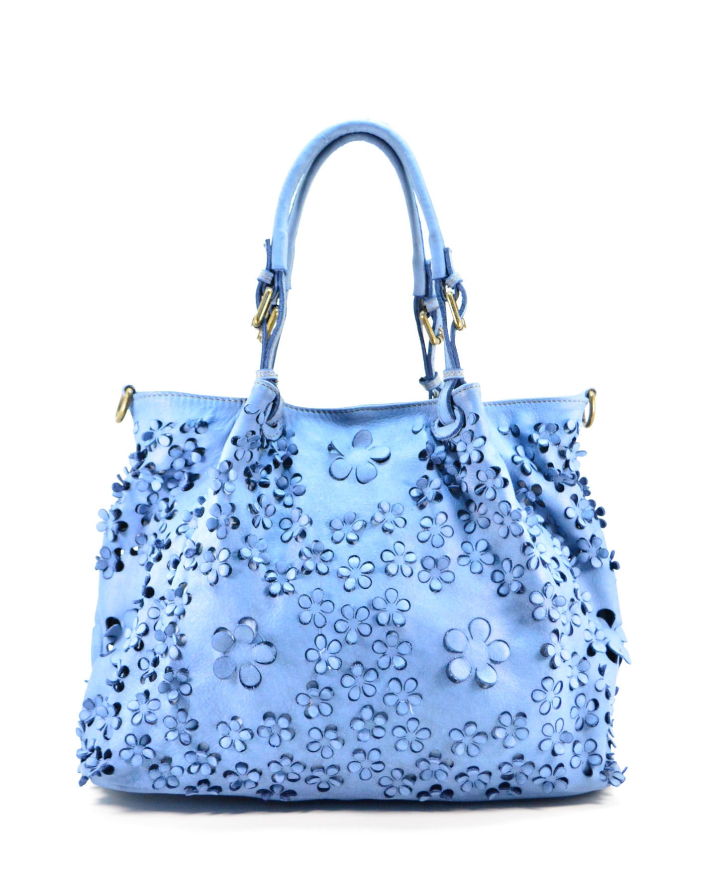 Denim (outlet) FIORINO● XL Ledertasche Handtasche Damen aus Italianische Leder mit blumenmuster Sacktaschen.com