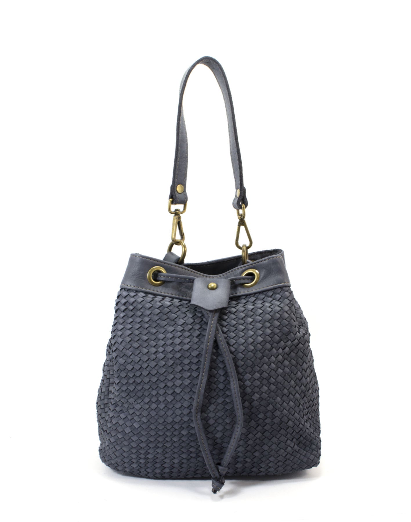 CUPIDO● Damen Bucket Bag aus weichem geflochten Leder