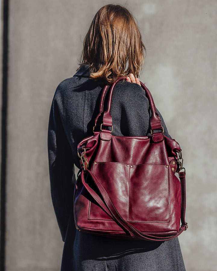 LISETTE™ XXL Shopper Schultertasche aus italienischem Leder