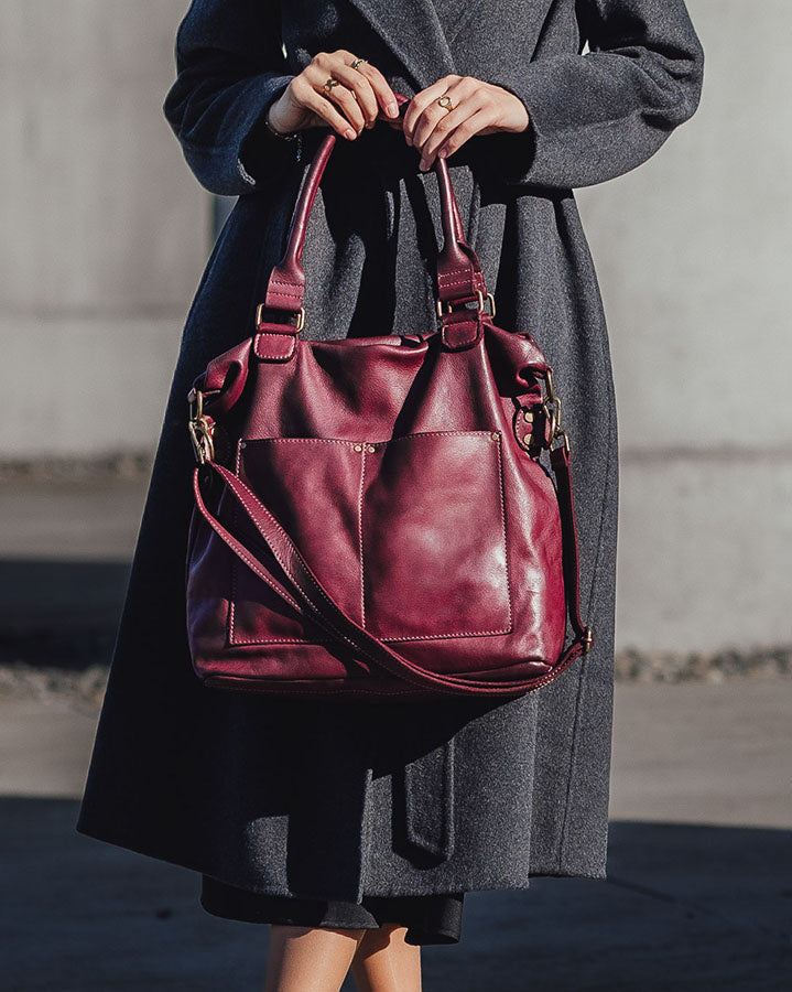 LISETTE™ XXL Shopper Schultertasche aus italienischem Leder