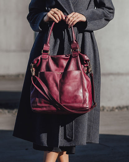 LISETTE™ XXL Shopper Schultertasche aus italienischem Leder