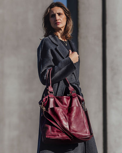 LISETTE™ XXL Shopper Schultertasche aus italienischem Leder