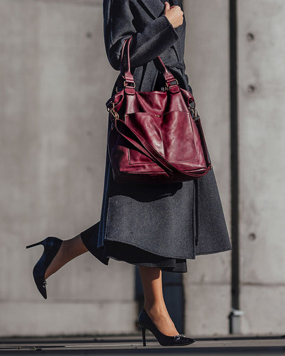 LISETTE™ XXL Shopper Schultertasche aus italienischem Leder