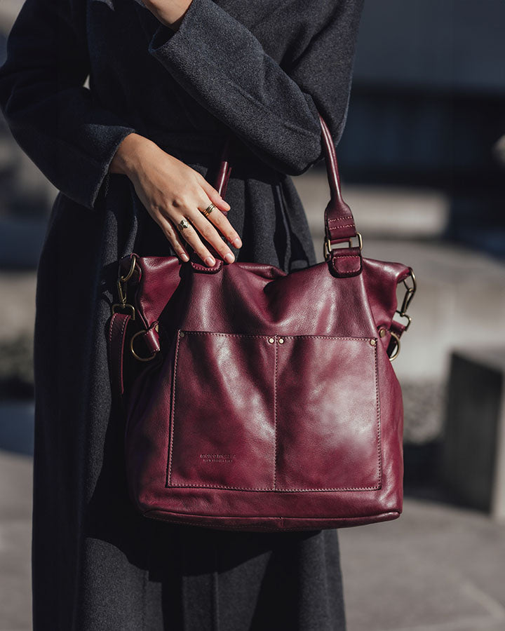 LISETTE™ XXL Shopper Schultertasche aus italienischem Leder