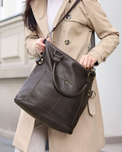 LISETTE™ XXL Shopper Schultertasche aus italienischem Leder