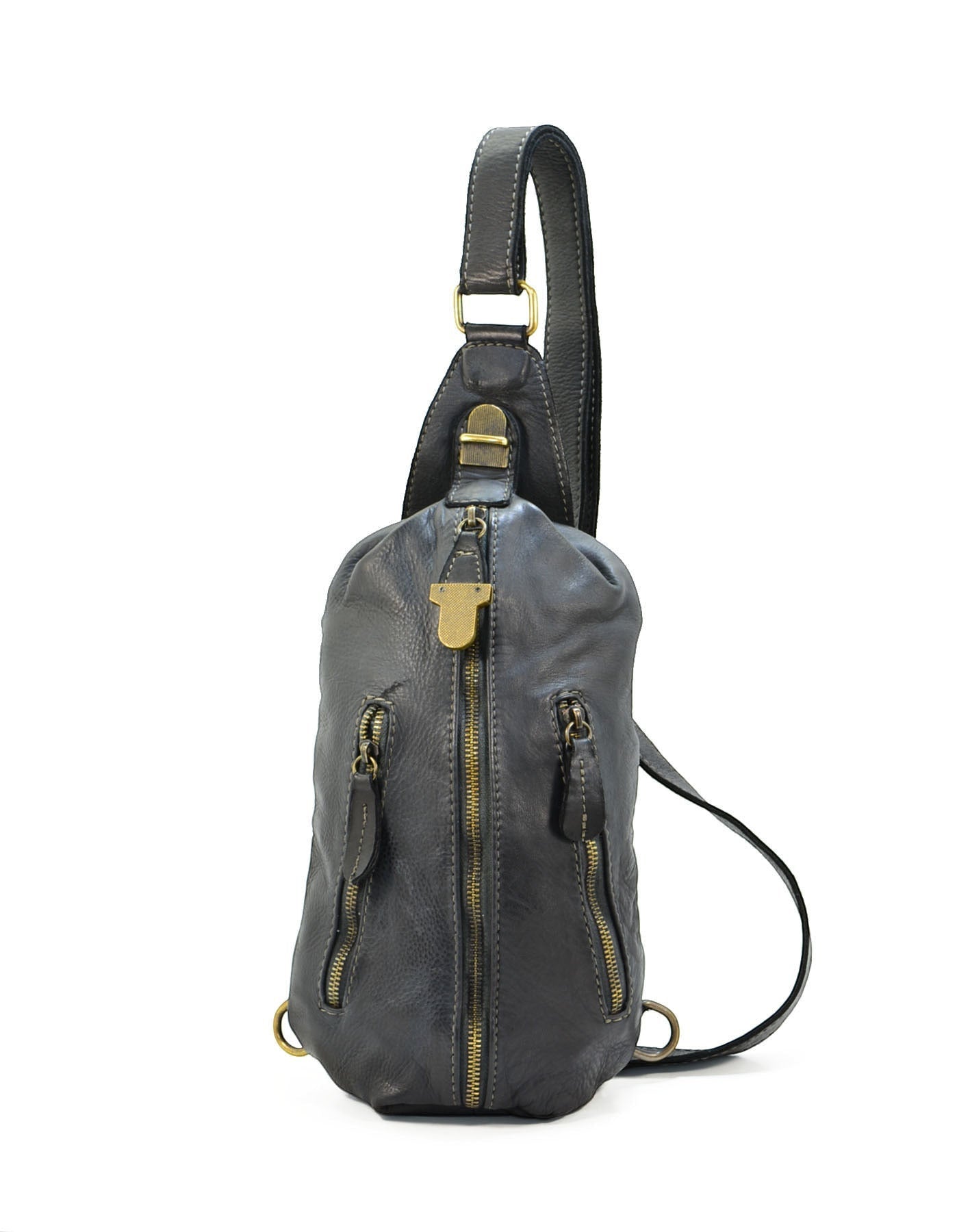 schwarz MARCO POLO● Große Leder Bauchtasche für Damen und Herren. Toscany Vintage Leder. Braun-cognac Sacktaschen.com