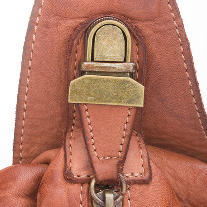 MARCO POLO● Große Leder Bauchtasche für Damen und Herren. Toscany Vintage Leder. Braun-cognac Sacktaschen.com