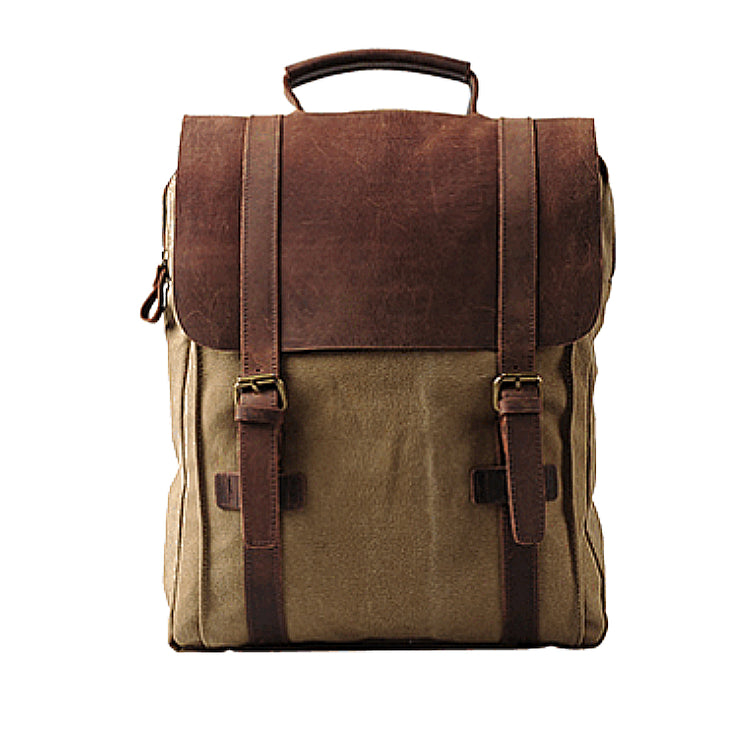 VINTAGE TAR 3 canvas backpack with genuine leather for men and women