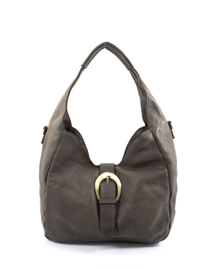 Braun MANTUA● Damen Handtasche - Schultertasche aus italienischem Leder Sacktaschen.com