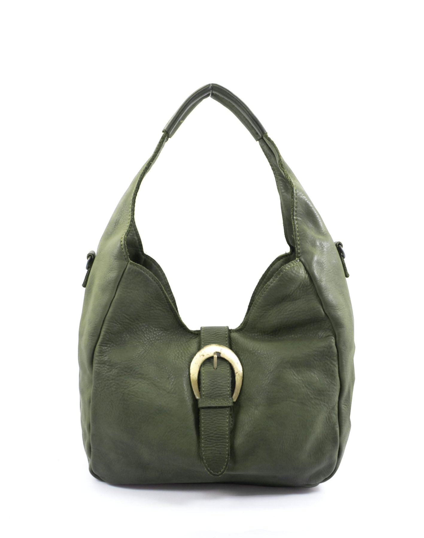 Grün MANTUA● Damen Handtasche - Schultertasche aus italienischem Leder Sacktaschen.com