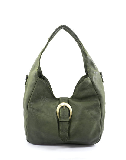 Grün MANTUA● Damen Handtasche - Schultertasche aus italienischem Leder Sacktaschen.com