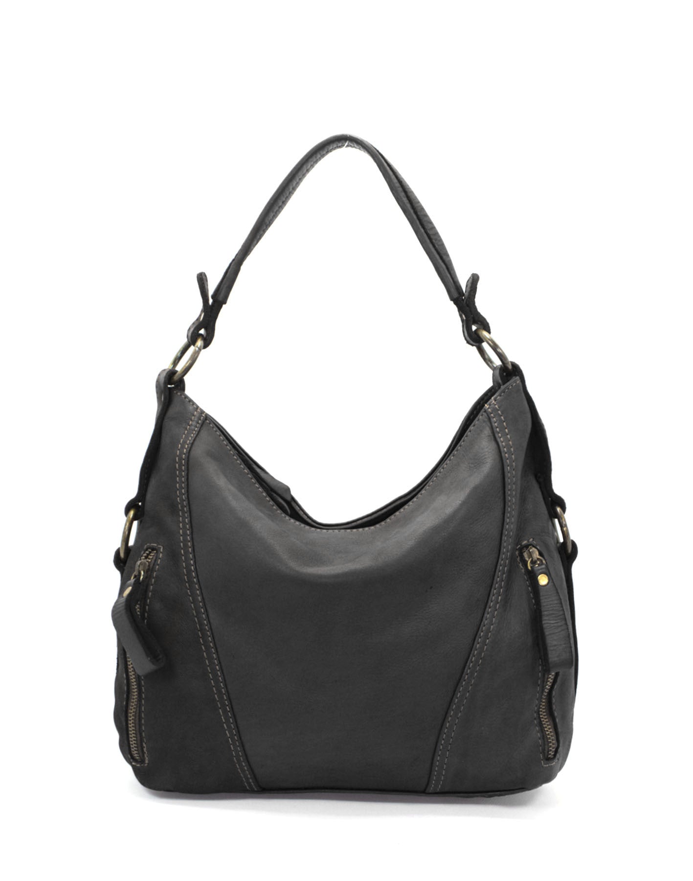 schwarz LADOORA● Elegante Leder-Umhängetasche: Italienische Handwerkskunst aus der Toskana Sacktaschen.com