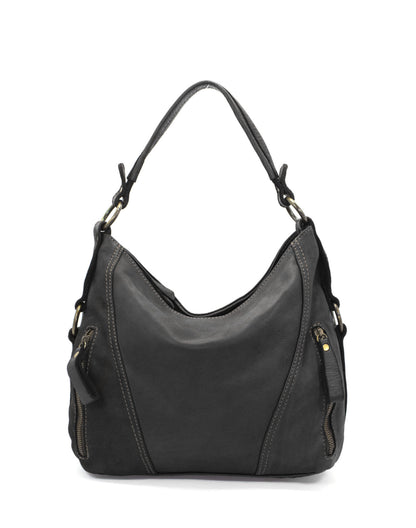 schwarz LADOORA● Elegante Leder-Umhängetasche: Italienische Handwerkskunst aus der Toskana Sacktaschen.com