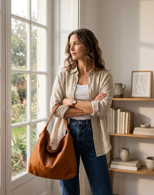 CALCIONE Damen Hobo Tasche aus italianische Echtleder Sacktaschen.com