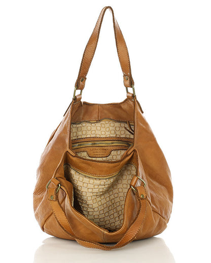 CALCIONE women's hobo bag made of Italian leather with two compartments