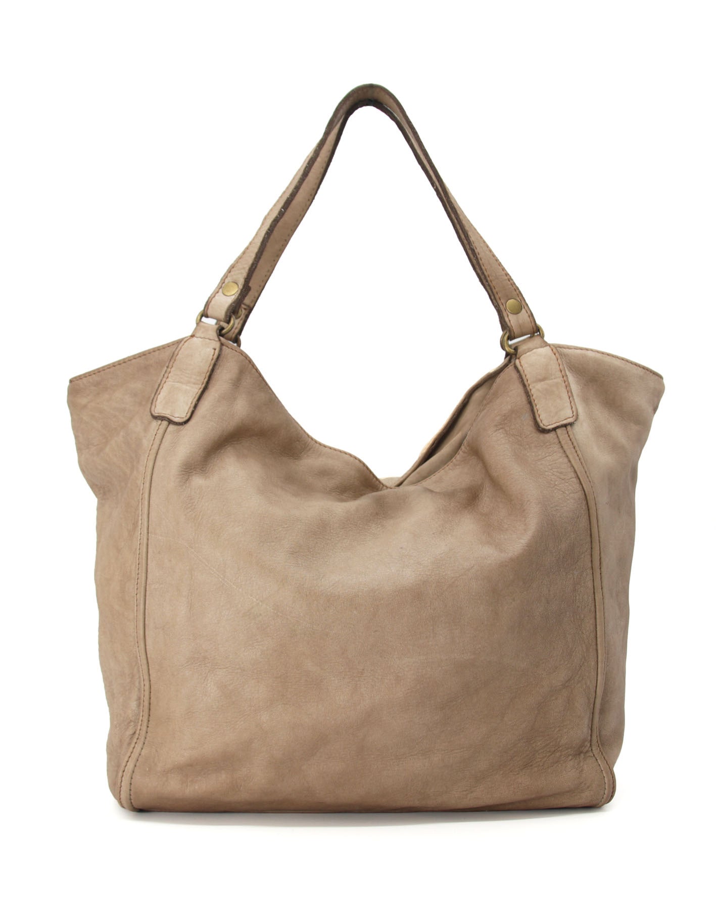 HOBO FACILE ● Grand sac à main shopper en cuir avec fermeture éclair pour femmes. 