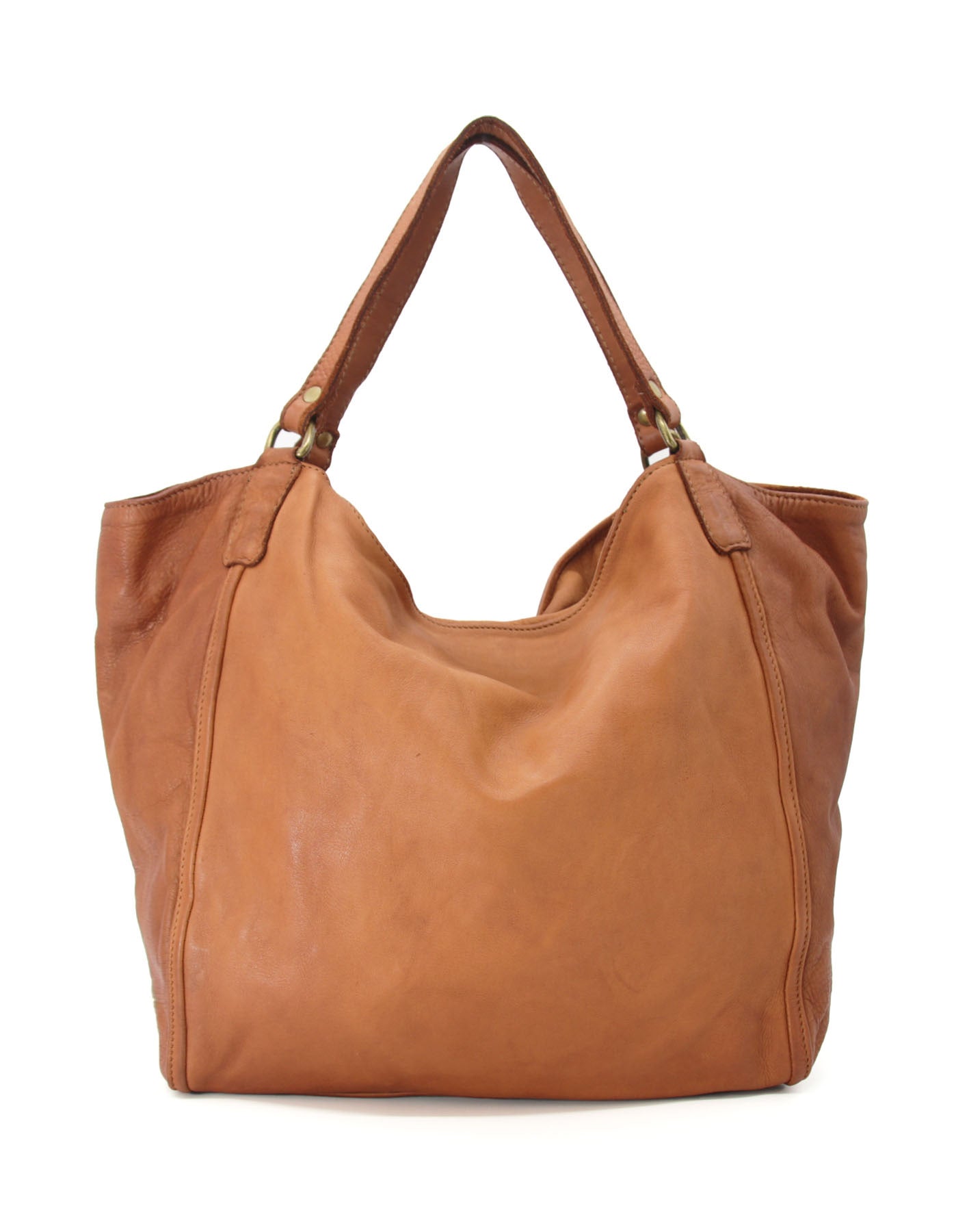 HOBO FACILE ● Grand sac à main shopper en cuir avec fermeture éclair pour